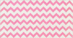 Kate Dickerson Needlepoint Collections Clutch Insert Zigzag Pink & White Insert Needlepoint Canvas - 6 x 3