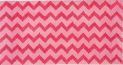 Kate Dickerson Needlepoint Collections Insert Zigzag Light Pink & Bright Pink Needlepoint Canvas - 6 x 3