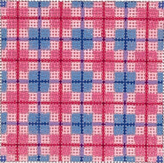 Kate Dickerson Needlepoint Collections Insert - Madras Plaid Pinks & Periwinkle Needlepoint Canvas - 3 Square