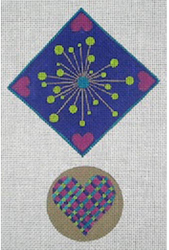 Zecca Circle And Square Ornament Needlepoint Canvas