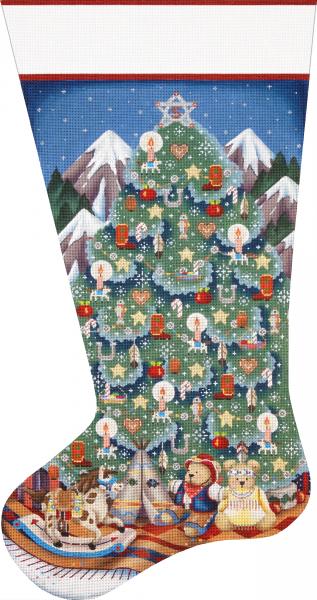 Melissa Shirley Designs Cowboy Tree Stocking Needlepoint Canvas