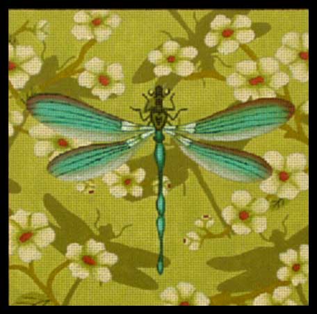 Melissa Shirley Designs Blue Dragonfly 0 Needlepoint Canvas