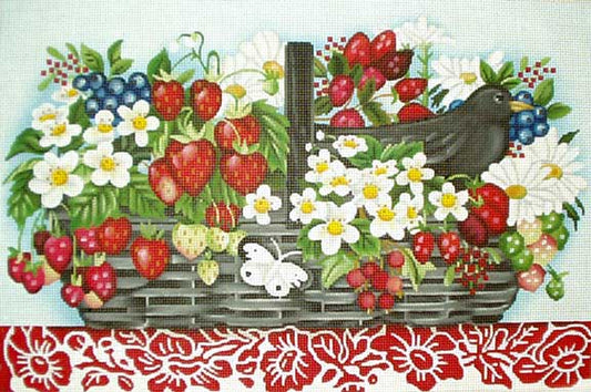 Melissa Shirley Designs Berry Basket Needlepoint Canvas