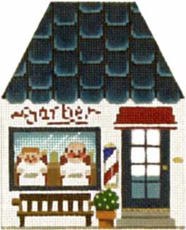 Melissa Shirley Designs Barber Shop Town 18m MS Needlepoint Canvas