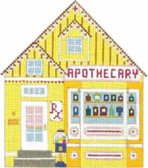 Melissa Shirley Designs Apothecary Town 18m MS Needlepoint Canvas