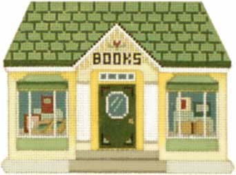 Melissa Shirley Designs Book Store Town 18m MS Needlepoint Canvas