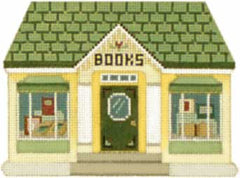Melissa Shirley Designs Book Store Town 18m MS Needlepoint Canvas