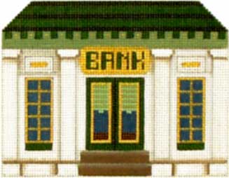 Melissa Shirley Designs Bank Town 18m MS Needlepoint Canvas