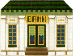 Melissa Shirley Designs Bank Town 18m MS Needlepoint Canvas
