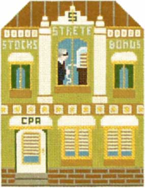 Melissa Shirley Designs Acctnt/Stkbkr Town 18m MS Needlepoint Canvas