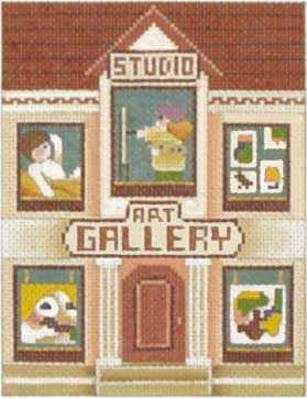 Melissa Shirley Designs Art Gallery Town 18m MS Needlepoint Canvas