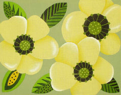 Melissa Shirley Designs Big Yellow Flowers Clutch 13m Needlepoint Canvas