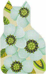 Melissa Shirley Designs Big Blossom Cat - Aqua 18m MS Needlepoint Canvas