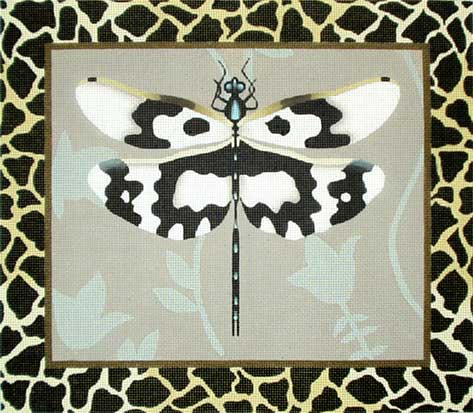 Melissa Shirley Designs Animal Print Dragonfly Needlepoint Canvas