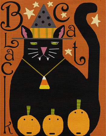 Melissa Shirley Designs Black Cat MS Needlepoint Canvas