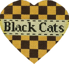 Melissa Shirley Designs Black Cats Heart MS Needlepoint Canvas