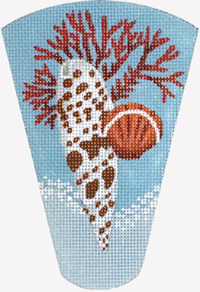 Melissa Shirley Designs Coral Shell Scissor Case Needlepoint Canvas