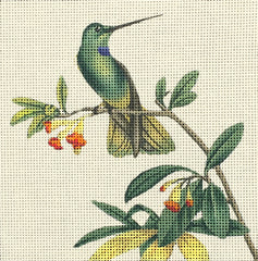 Melissa Shirley Designs Blue Hummingbird MS Needlepoint Canvas