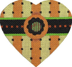 Melissa Shirley Designs Black Flower Heart MS Needlepoint Canvas