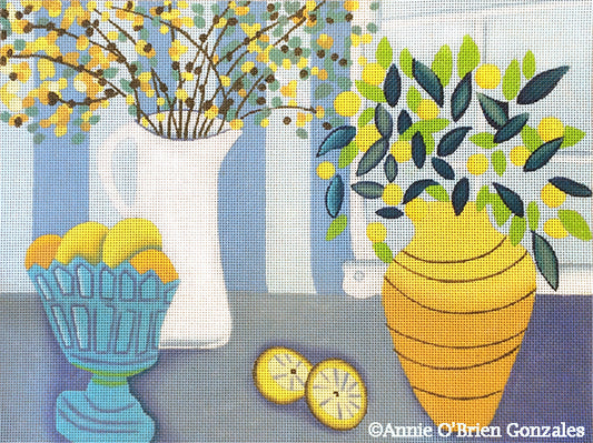 Melissa Shirley Designs 3 Lemons MS Needlepoint Canvas