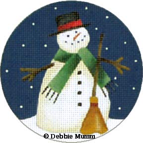 Melissa Shirley Designs Broom Snowman MS Needlepoint Canvas