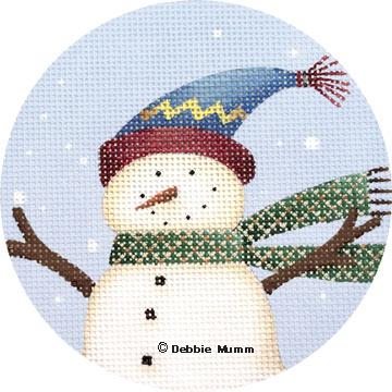 Melissa Shirley Designs Blue Hat Snowman MS Needlepoint Canvas
