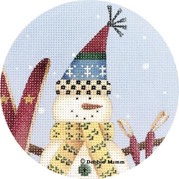 Melissa Shirley Designs Checkered Hat Snowman MS Needlepoint Canvas