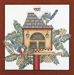 Melissa Shirley Designs Blue Jay House MS Needlepoint Canvas