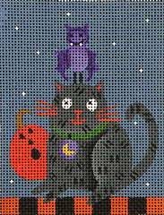 Melissa Shirley Designs Cat & Bat MS Needlepoint Canvas