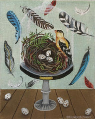 Melissa Shirley Designs Am. Goldfinch-Bell Jar Needlepoint Canvas