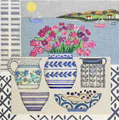 Melissa Shirley Designs Blue & White Pots MS Needlepoint Canvas