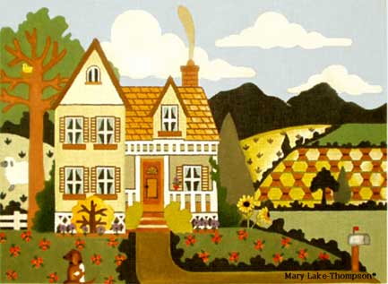 Melissa Shirley Designs Cream House MS Needlepoint Canvas