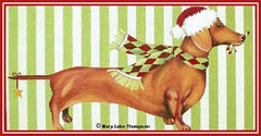 Melissa Shirley Designs Dachshund Santa MLT226 On 18M MS Needlepoint Canvas