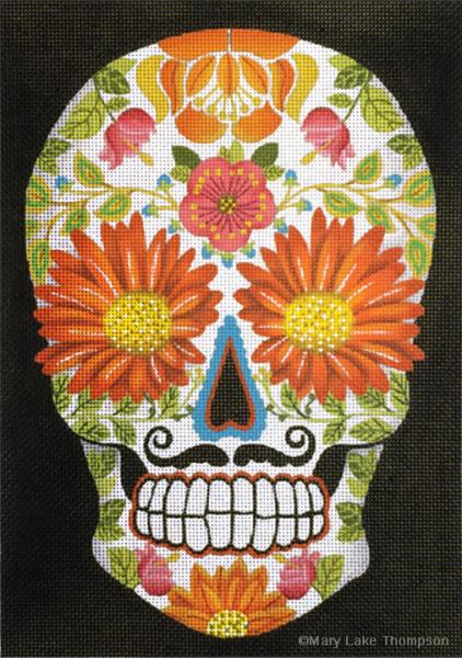 Melissa Shirley Designs Day Of The Dead Flowr Eye MS Needlepoint Canvas