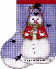 Melissa Shirley Designs Blackbird Snowman MS Needlepoint Canvas