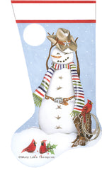 Melissa Shirley Designs Cowboy Snowman Stocking Needlepoint Canvas