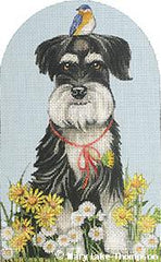 Melissa Shirley Designs Daisy Schnauzer MS Needlepoint Canvas