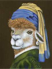 Melissa Shirley Designs Alpaca With Pearl Earring Needlepoint Canvas