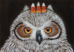 Melissa Shirley Designs Candy Corn Owl MS Needlepoint Canvas