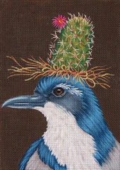 Melissa Shirley Designs Cactus Bluebird MS Needlepoint Canvas