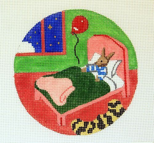Silver Needle Goodnight Moon Bunny in Bed Needlepoint Canvas