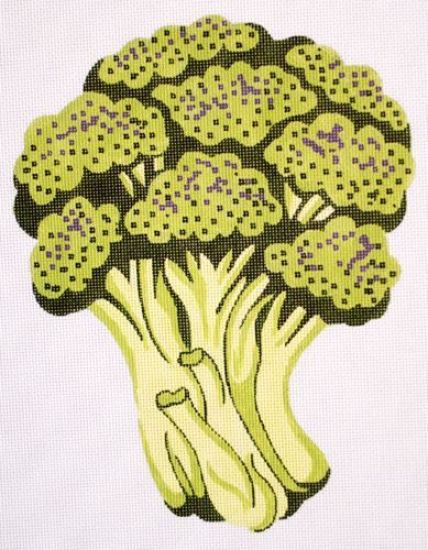 Silver Needle Broccoli Needlepoint Canvas