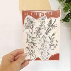 M Creative J Botanical Branches Peel Stick & Stitch Embroidery Patterns