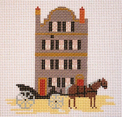 Silver Needle Brown House Needlepoint Canvas