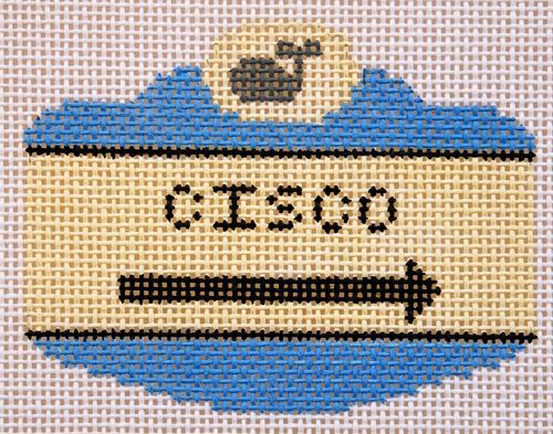 Silver Needle Cisco Sign Ornament Needlepoint Canvas