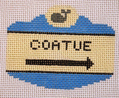 Silver Needle Coatue Sign Ornament Needlepoint Canvas