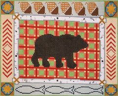 Silver Needle Bear Silhouette Needlepoint Canvas