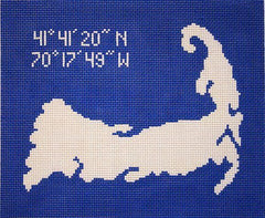 Silver Needle Cape Cod Pillow Needlepoint Canvas