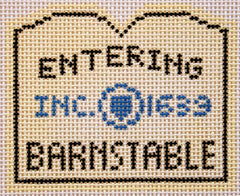 Silver Needle Barnstable Sign Ornament Needlepoint Canvas