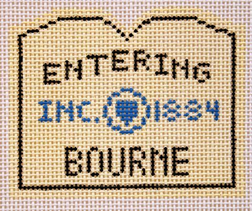 Silver Needle Bourne Sign Ornament Needlepoint Canvas
